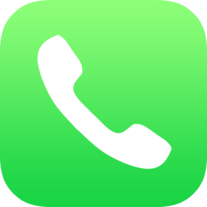 iPhone phone icon showing a white phone handset on a green gradient background.