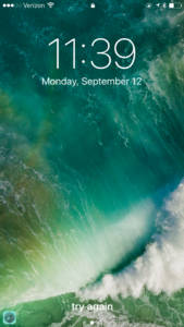 Image showing default iOS 10 Lock Screen