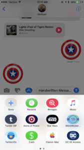Image showing iMessage Sticker Packs, and iMessage apps.