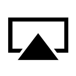 AirPlay icon consists of a rectangle like a screen with a triangle at the bottom pointing up.