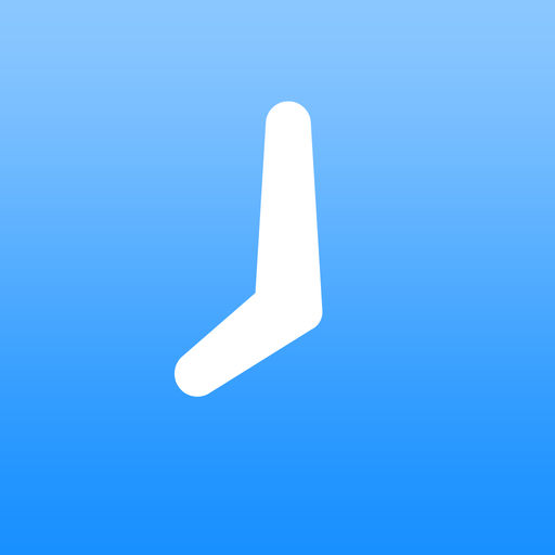 Hours Blue icon with minute and second hands in white