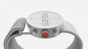 Dot Watch with four Braille cells and orange crown