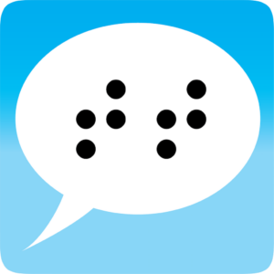 Talking Typer iOS logo with a chat bubble and the braille letters tt