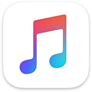 Apple Music icon with music note with many colors