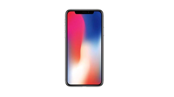 Picture of iPhone X with gradient wallpaper