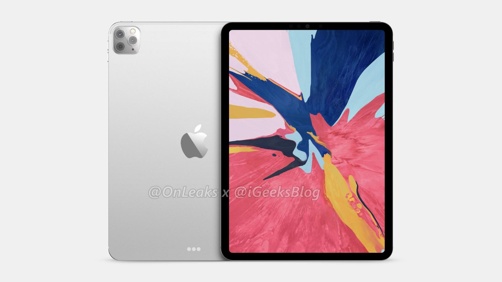 iPad Pro 2020 Front and Back showing screen and cameras