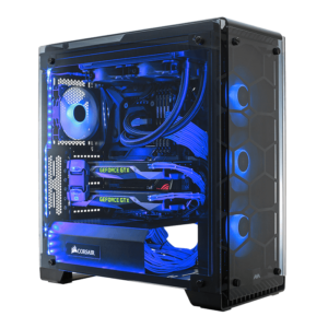 Blue LED fan gaming PC case