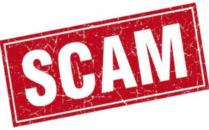 image of the word scam.