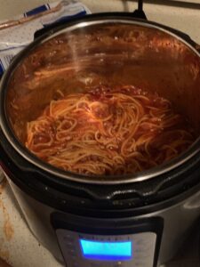 Instant Pot with Spaghetti.