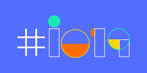 Blue Google I/O 2019 logo.