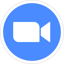 Blue circle with video icon in white