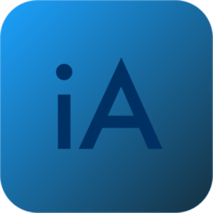 Blue rounded square with the Letters i and A